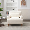 Fauteuil d'appoint en velours blanc 37,8 avec support lombaire