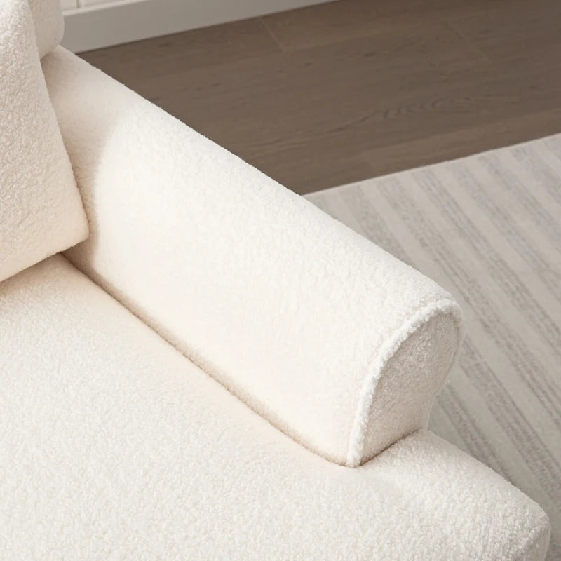 Fauteuil d'appoint en velours blanc 37,8 avec support lombaire