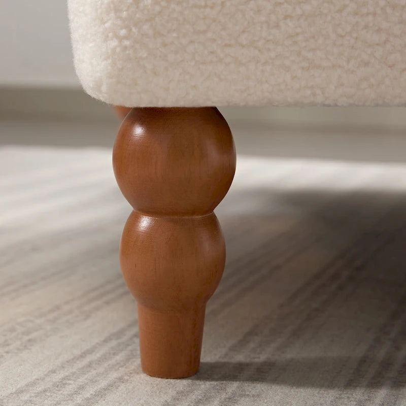 Fauteuil d'appoint en velours blanc 37,8 avec support lombaire