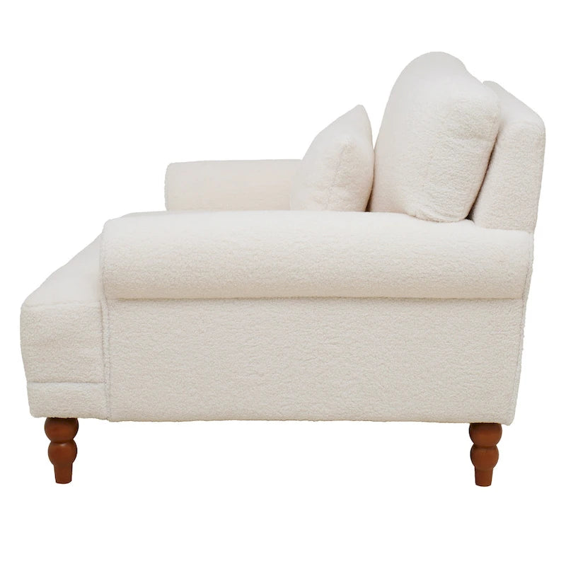 Fauteuil d'appoint en velours blanc 37,8 avec support lombaire