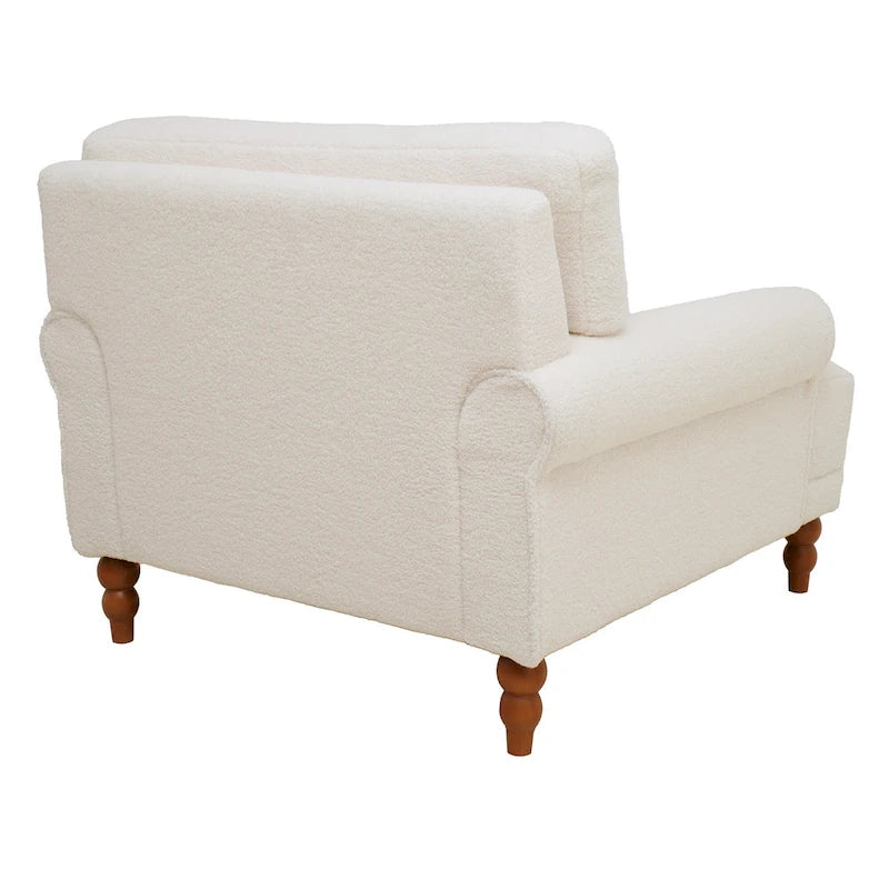 Fauteuil d'appoint en velours blanc 37,8 avec support lombaire