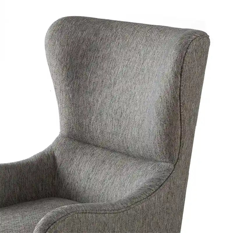 Fauteuil à oreilles en bois recyclé finition gris patiné