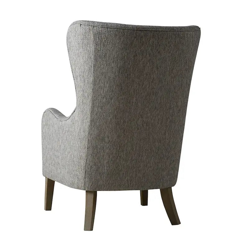 Fauteuil à oreilles en bois recyclé finition gris patiné