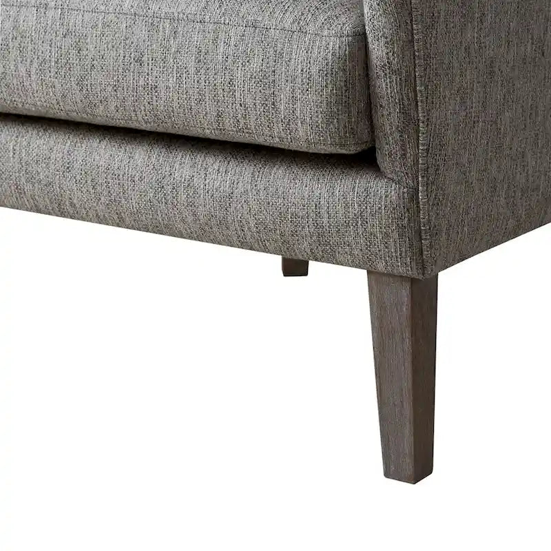 Fauteuil à oreilles en bois recyclé finition gris patiné