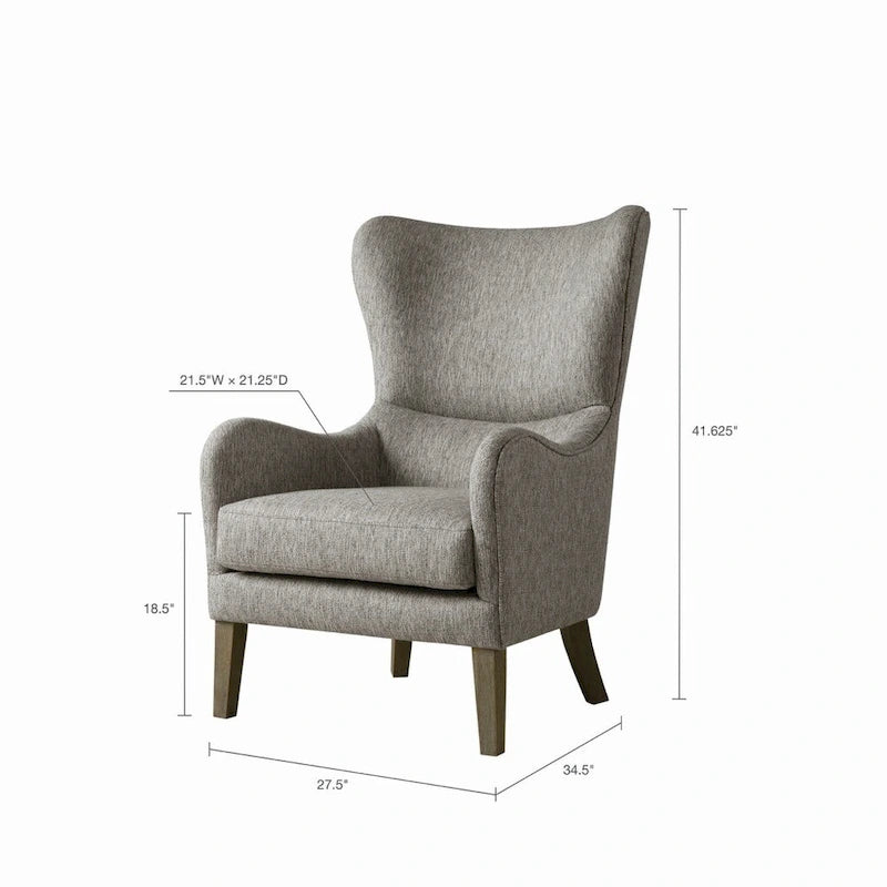 Fauteuil à oreilles en bois recyclé finition gris patiné