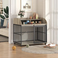 Meuble de caisse pour chien robuste de 44 pouces pour chien de grande et moyenne taille avec roues verrouillables, niche pour chien en bois