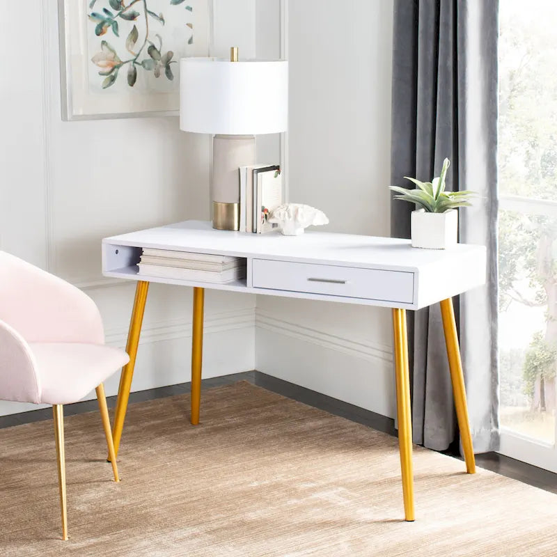 Bureau Mid-Century Moderne avec 1 tiroir et 1 étagère