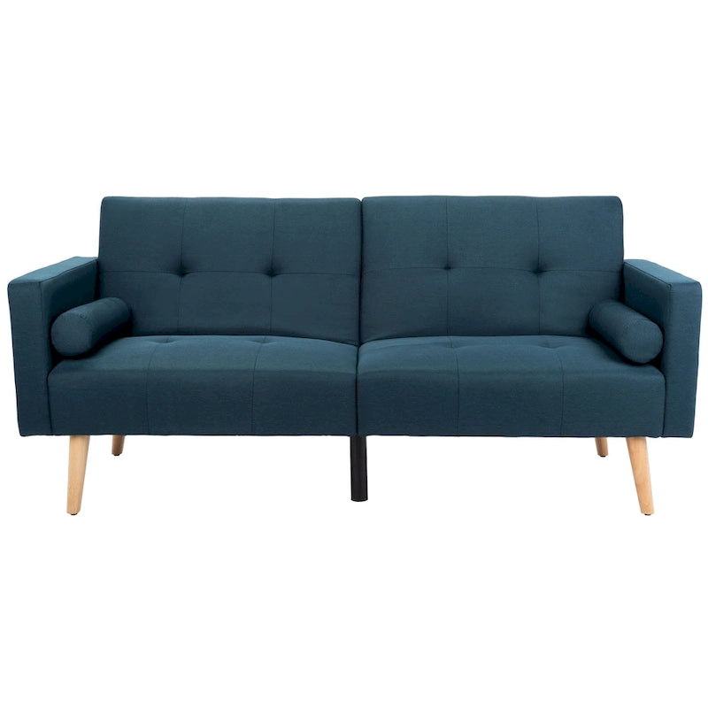 Lit Futon Pliant avec Rembourrage Capitonnée et Oreiller