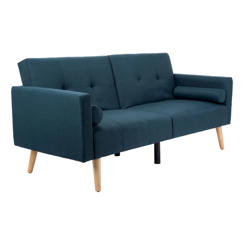 Lit Futon Pliant avec Rembourrage Capitonnée et Oreiller