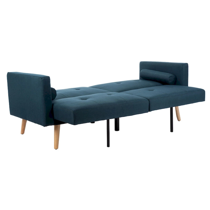 Lit Futon Pliant avec Rembourrage Capitonnée et Oreiller