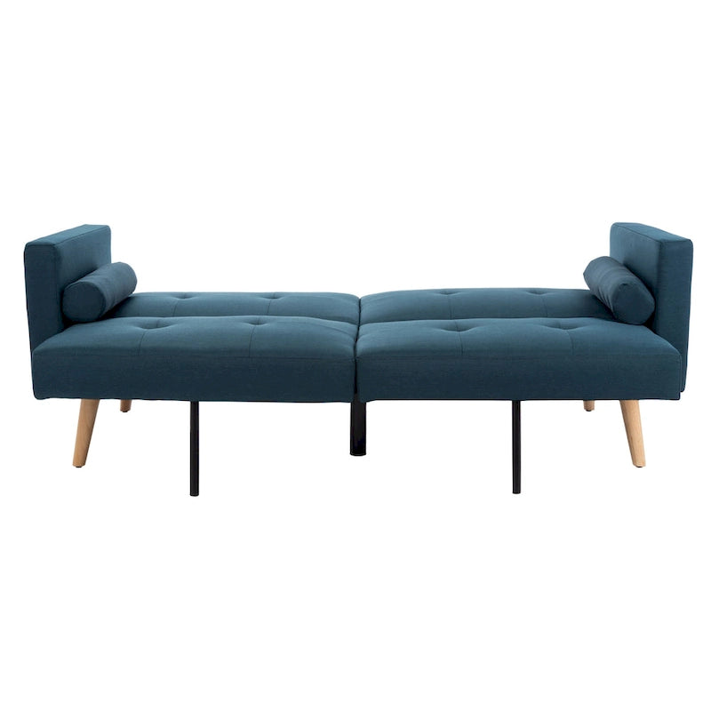Lit Futon Pliant avec Rembourrage Capitonnée et Oreiller