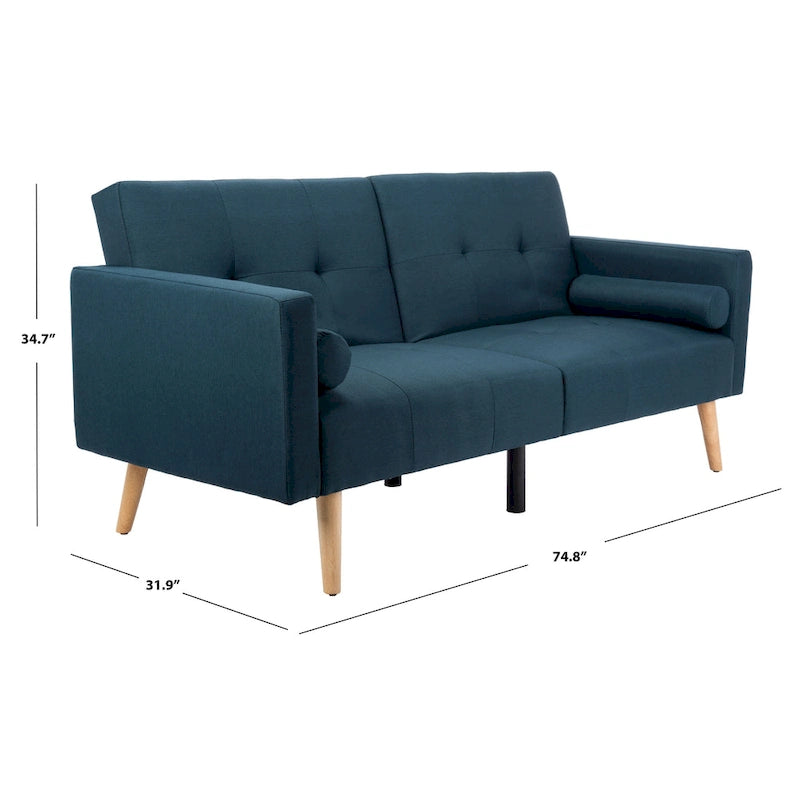 Lit Futon Pliant avec Rembourrage Capitonnée et Oreiller