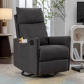 Fauteuil berçant et inclinable en tissu de coton et lin avec dossier et repose-pieds réglables pour chambre de bébé