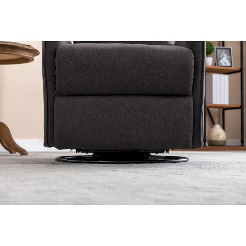 Fauteuil berçant et inclinable en tissu de coton et lin avec dossier et repose-pieds réglables pour chambre de bébé