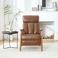 Fauteuil inclinable en similicuir, Fauteuil d'appoint en bois massif pour salon
