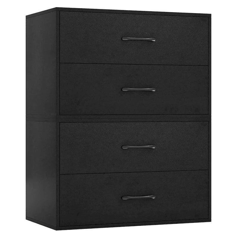 Commode à 2 tiroirs empilables, cube de rangement en bois multifonctionnel