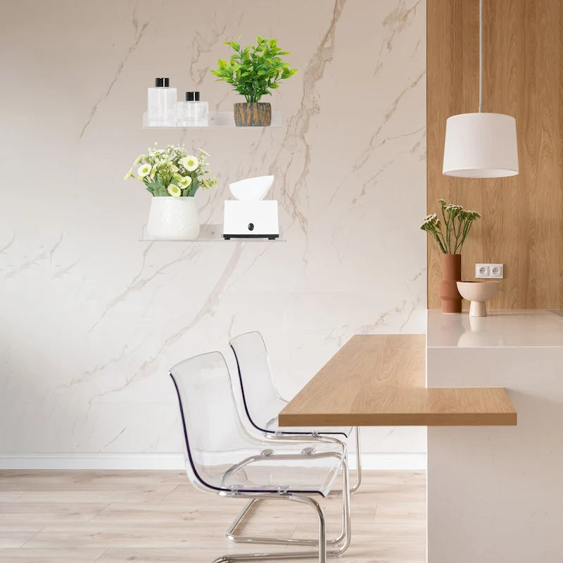 Étagères murales transparentes en acrylique pour salle de bain, chambre à coucher, salon et cuisine