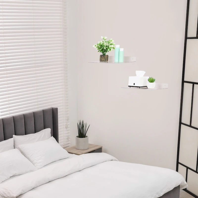 Étagères murales transparentes en acrylique pour salle de bain, chambre à coucher, salon et cuisine