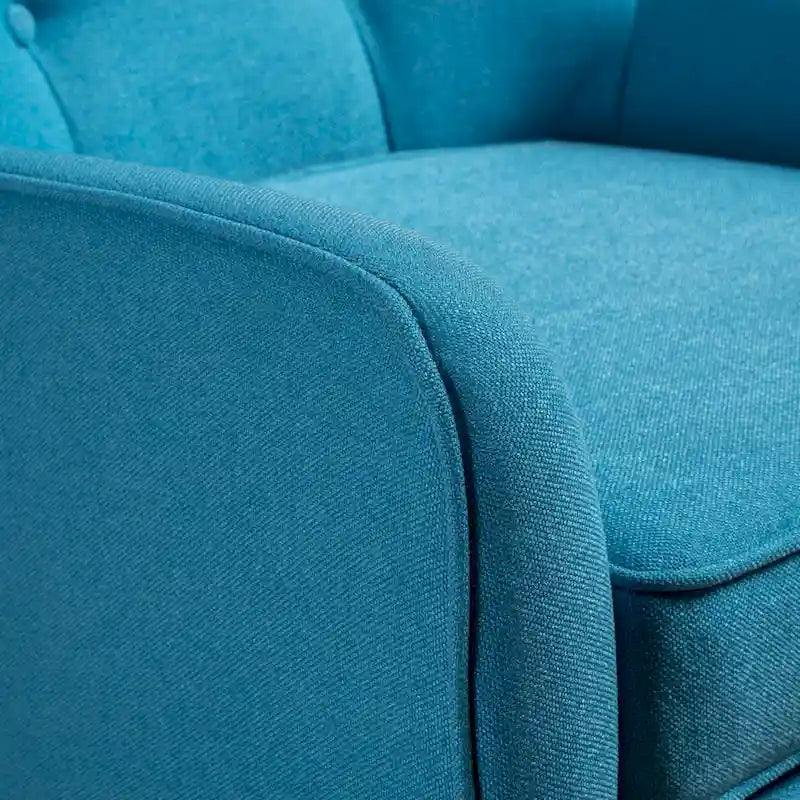 Fauteuil capitonné moderne 25 po avec pieds en bois d'hévéa pour salon