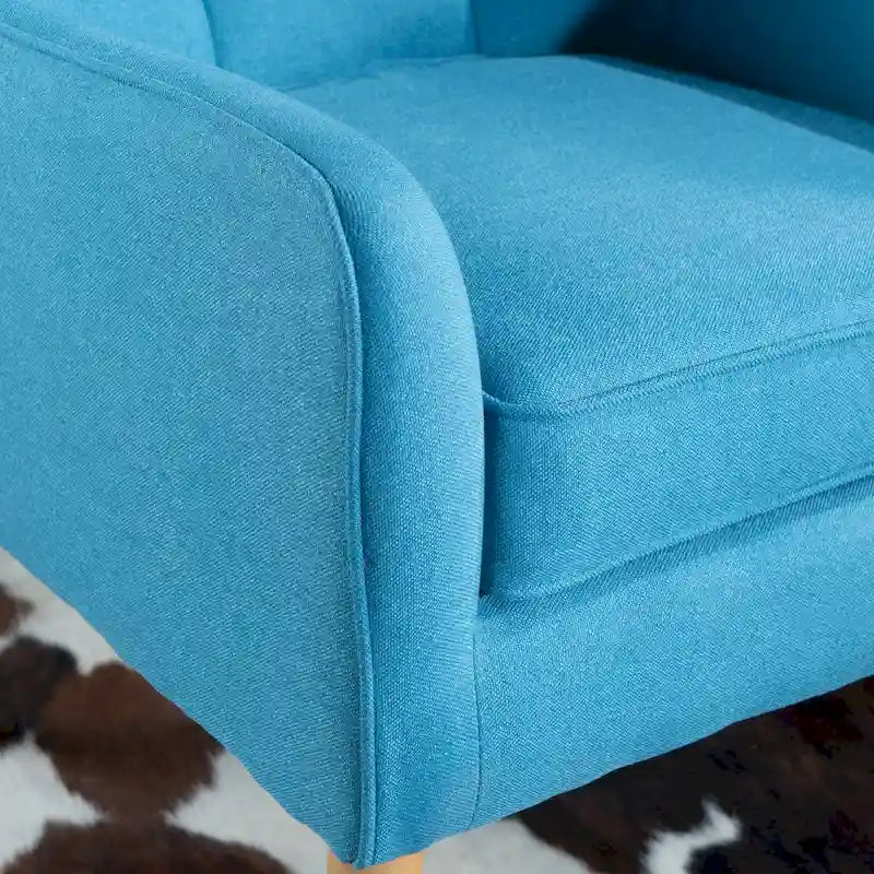 Fauteuil capitonné moderne 25 po avec pieds en bois d'hévéa pour salon