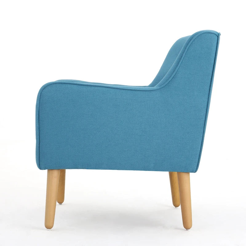 Fauteuil capitonné moderne 25 po avec pieds en bois d'hévéa pour salon