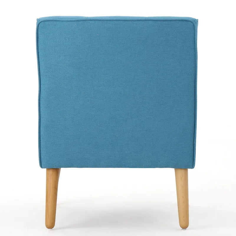 Fauteuil capitonné moderne 25 po avec pieds en bois d'hévéa pour salon