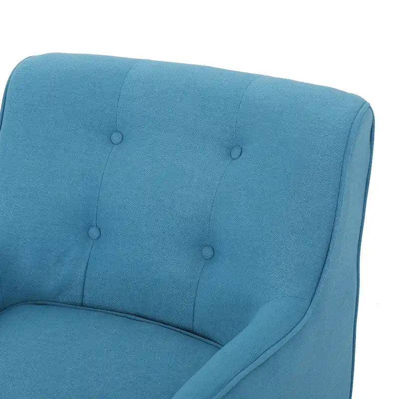 Fauteuil capitonné moderne 25 po avec pieds en bois d'hévéa pour salon
