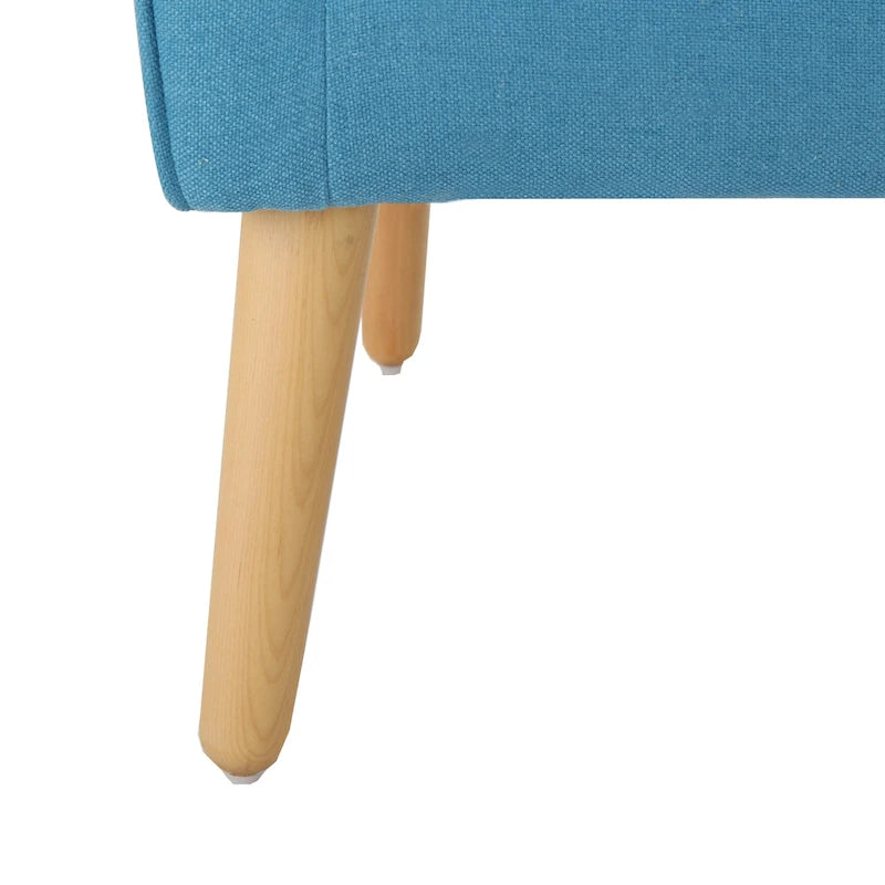 Fauteuil capitonné moderne 25 po avec pieds en bois d'hévéa pour salon