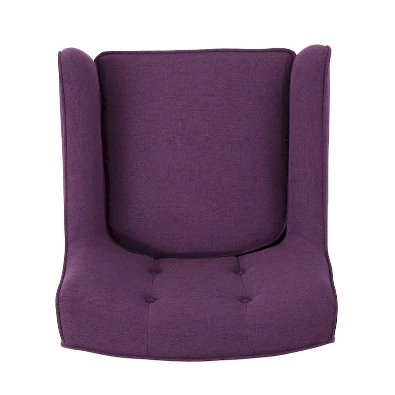 Fauteuil capitonné moderne 25 po avec pieds en bois d'hévéa pour salon