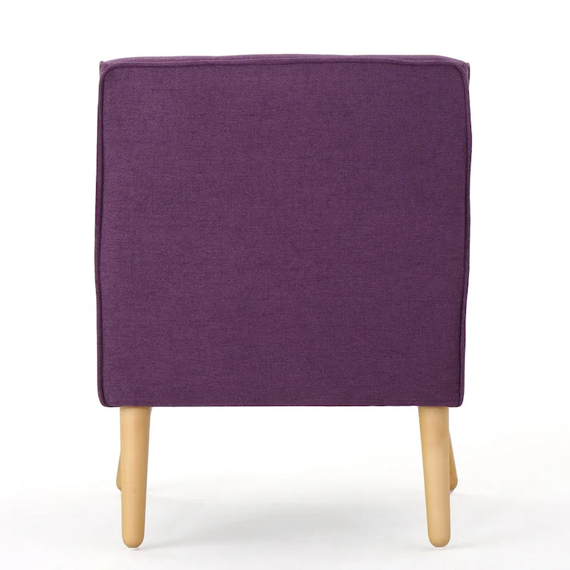 Fauteuil capitonné moderne 25 po avec pieds en bois d'hévéa pour salon