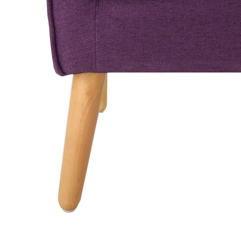 Fauteuil capitonné moderne 25 po avec pieds en bois d'hévéa pour salon
