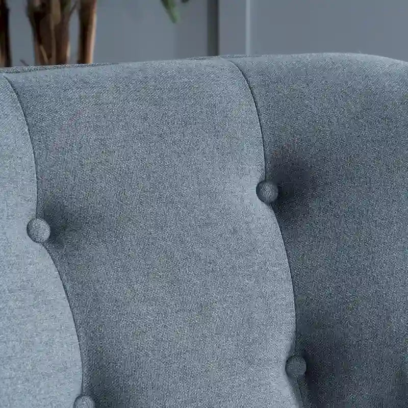 Fauteuil capitonné moderne 25 po avec pieds en bois d'hévéa pour salon
