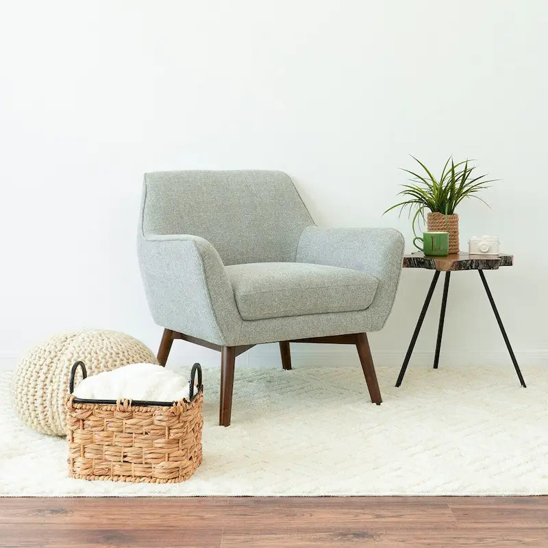 Fauteuil d'appoint large Mid-Century Modern en cuir pleine fleur