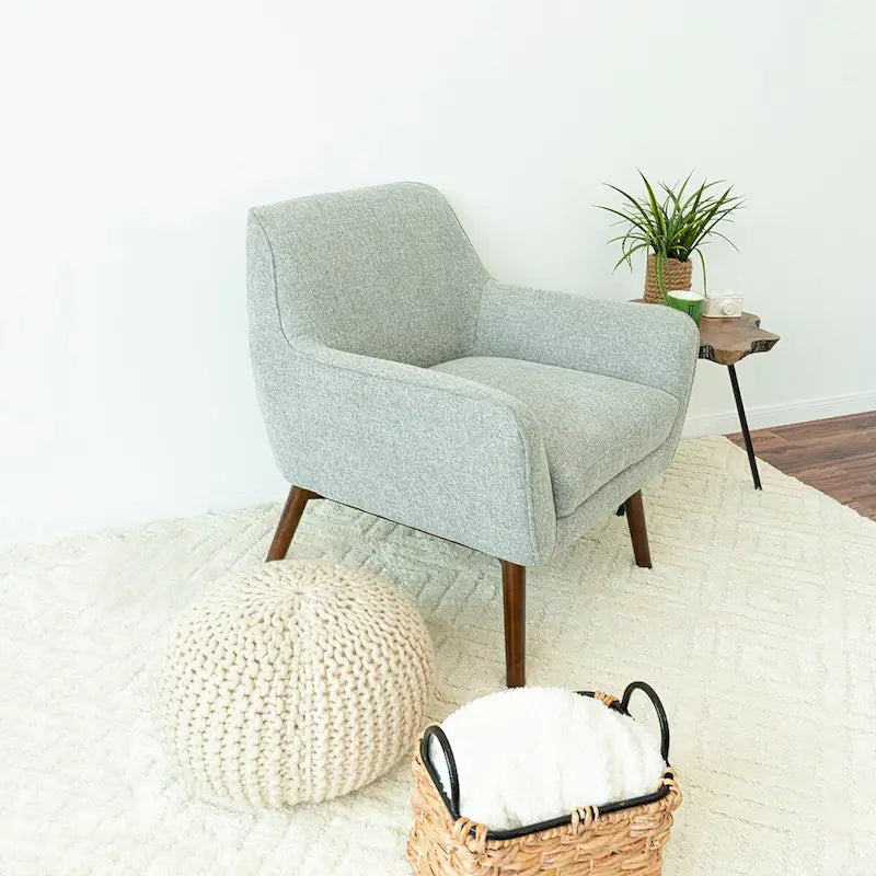 Fauteuil d'appoint large Mid-Century Modern en cuir pleine fleur