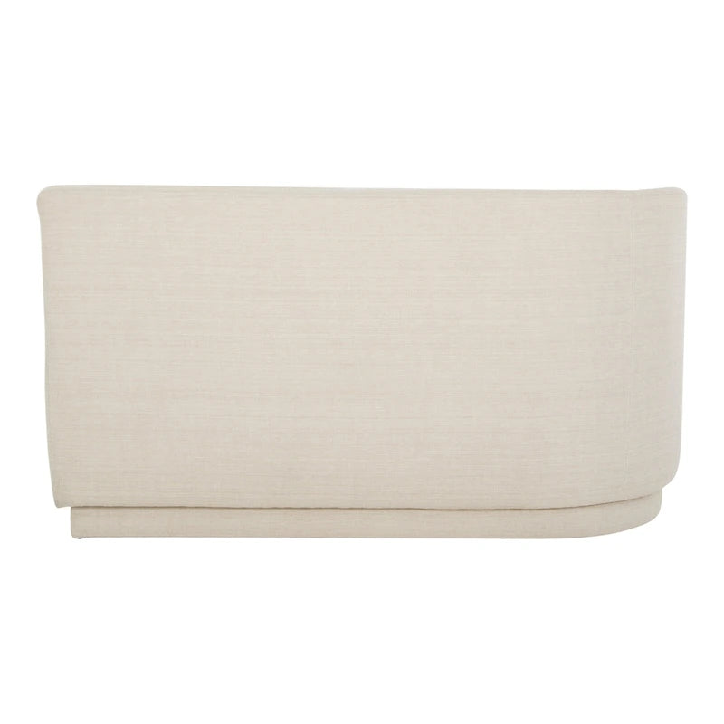 Canapé 2 places gauche moderne en velours crème