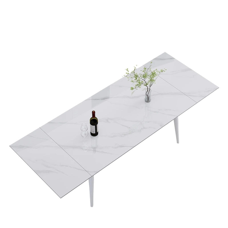 Table à manger rectangulaire extensible en pierre frittée 94,48