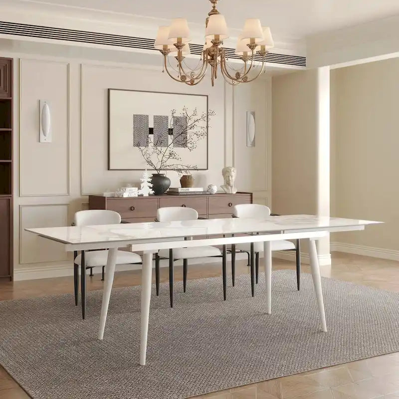Table à manger rectangulaire extensible en pierre frittée 94,48
