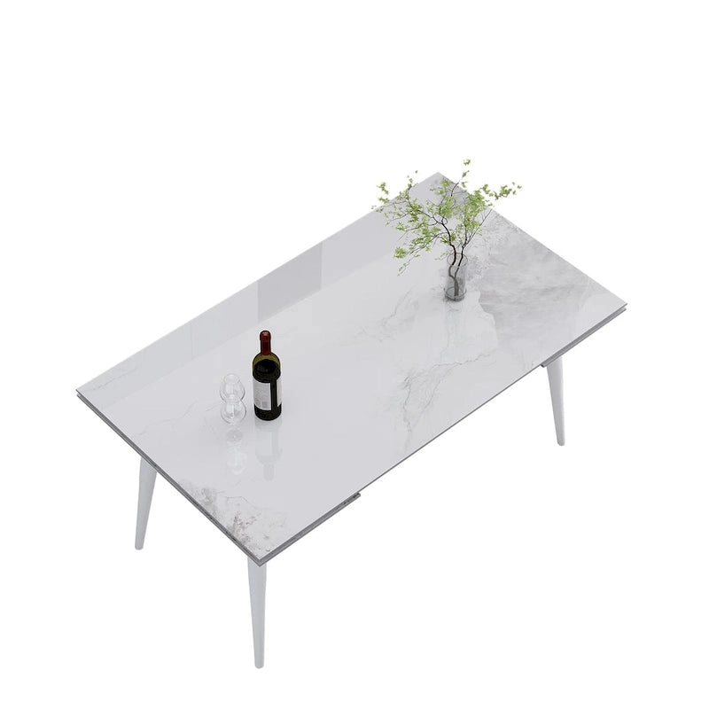 Table à manger rectangulaire extensible en pierre frittée 94,48