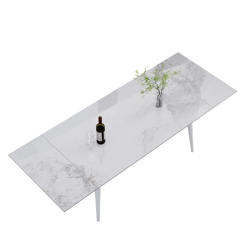 Table à manger rectangulaire extensible en pierre frittée 94,48