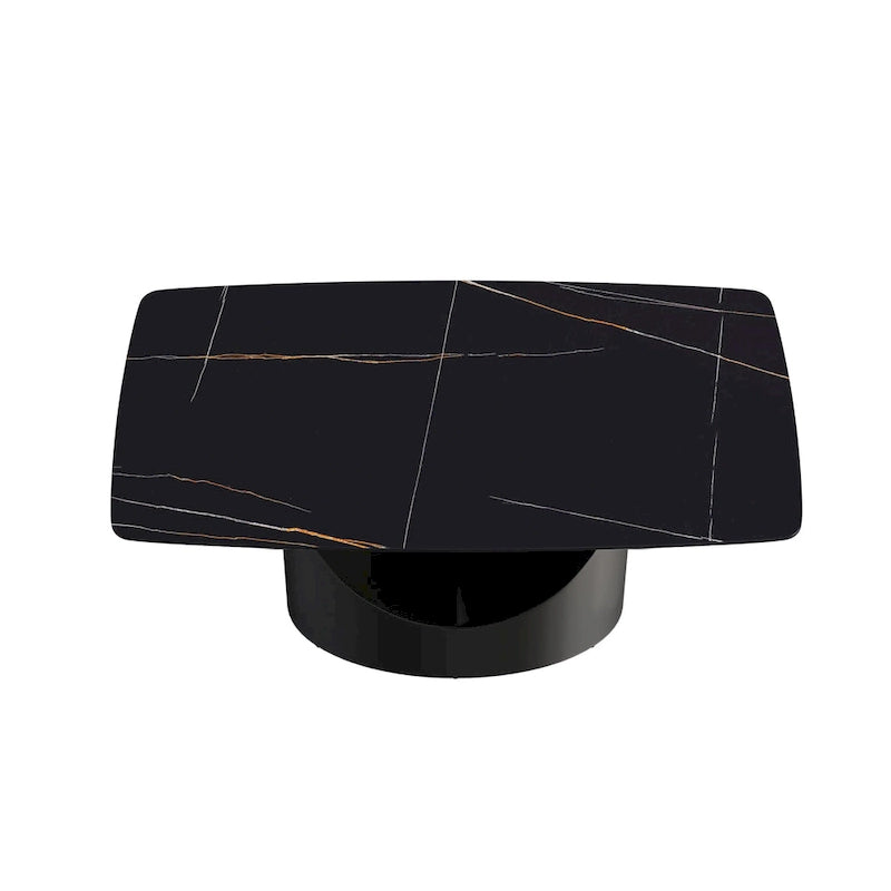 63 Tables de salle à manger modernesPlateau en pierre frittée avec piétement noir