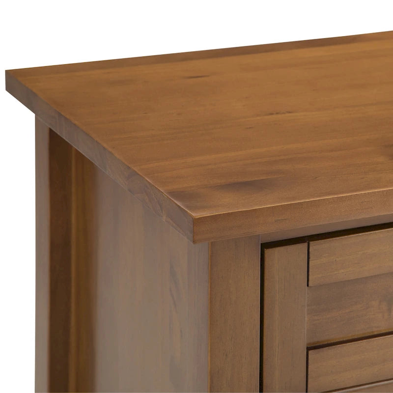 Table de chevet transitionnelle de 61 cm de large avec 2 tiroirs et une étagère ouverte