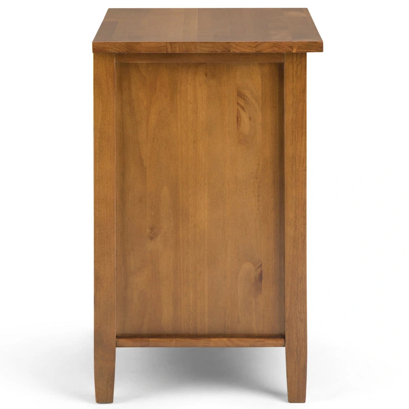Table de chevet transitionnelle de 61 cm de large avec 2 tiroirs et une étagère ouverte
