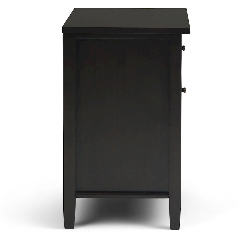 Table de chevet transitionnelle de 61 cm de large avec 2 tiroirs et une étagère ouverte