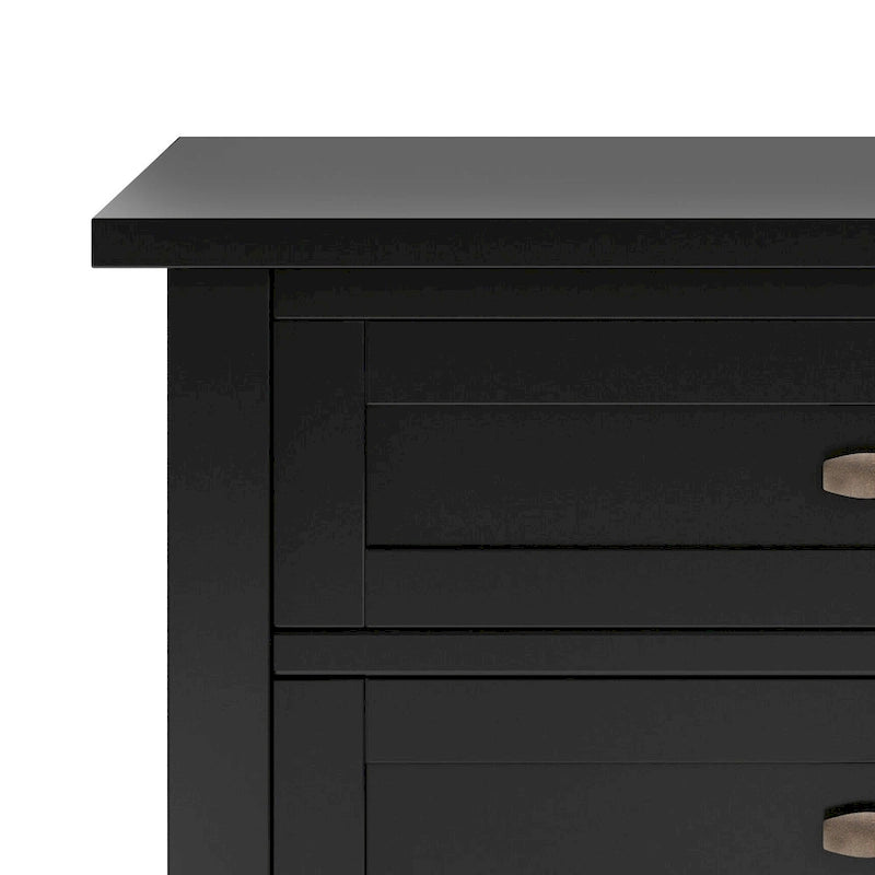 Table de chevet transitionnelle de 61 cm de large avec 2 tiroirs et une étagère ouverte