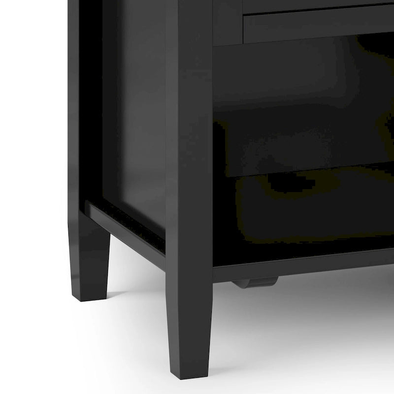Table de chevet transitionnelle de 61 cm de large avec 2 tiroirs et une étagère ouverte
