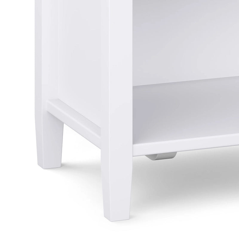 Table de chevet transitionnelle de 61 cm de large avec 2 tiroirs et une étagère ouverte