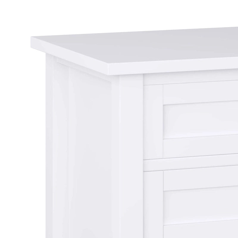 Table de chevet transitionnelle de 61 cm de large avec 2 tiroirs et une étagère ouverte