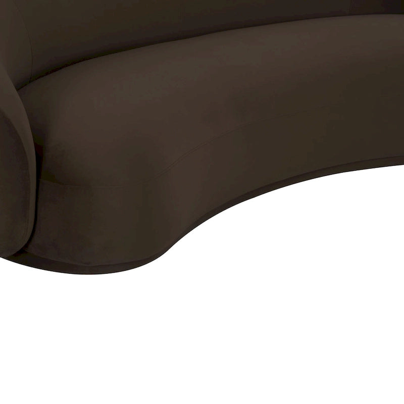 Canapé en velours avec silhouette incurvée et revêtement moelleux