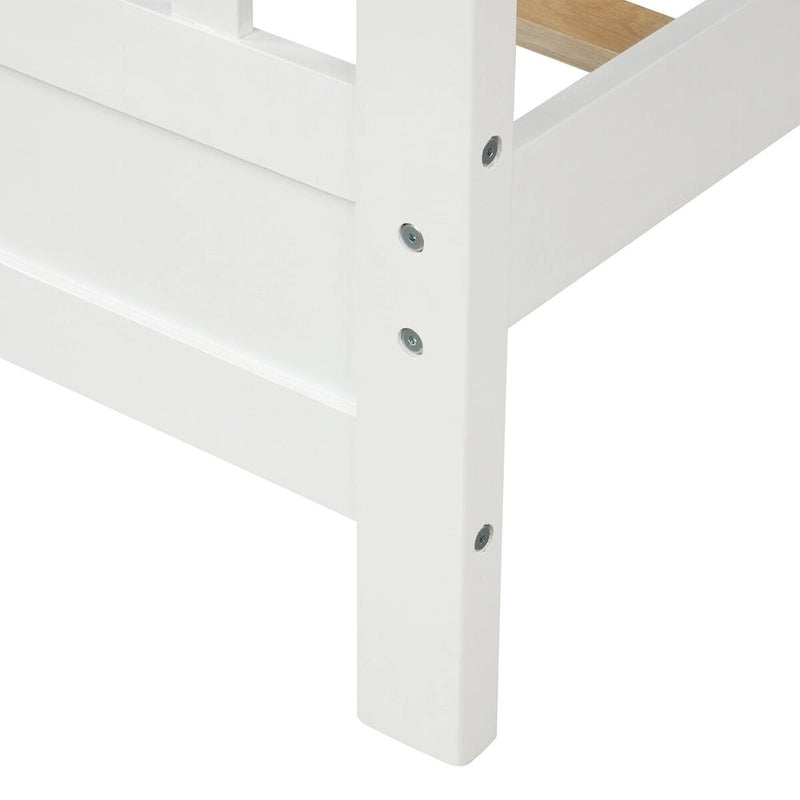 Lit plateforme en bois avec tête et pied de lit, aucun sommier tapissier requis