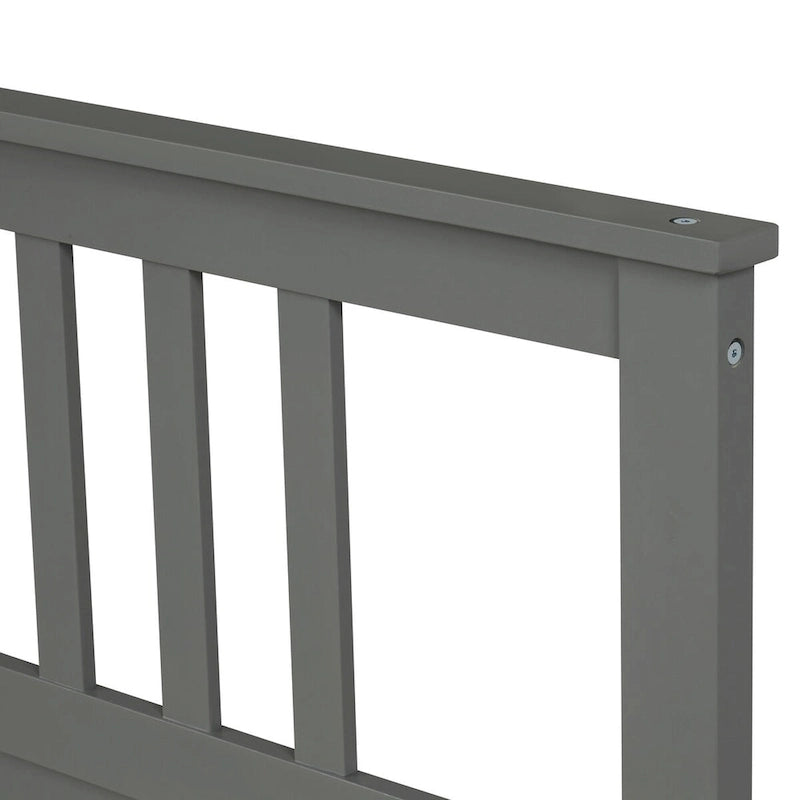 Lit plateforme en bois avec tête et pied de lit, aucun sommier tapissier requis